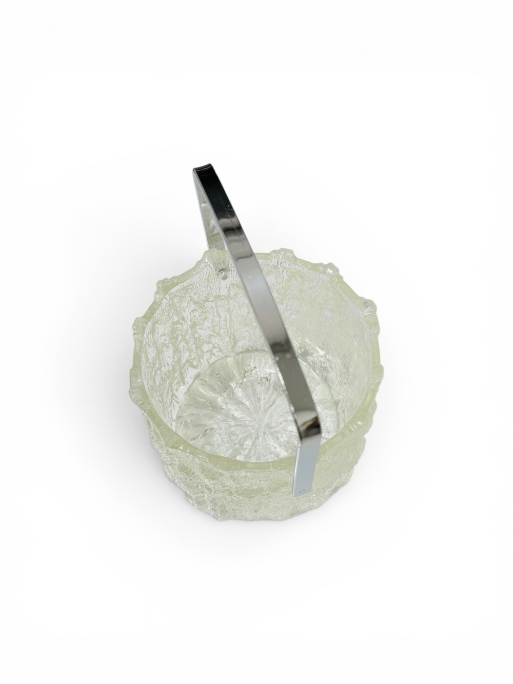 MCM Littala “Seita” Icicle Glass Ice Bucket by Tapio Wirkkala Chrome Handle - Picture 3 of 17